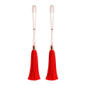 Bound Nipple Clamps Red Tassel