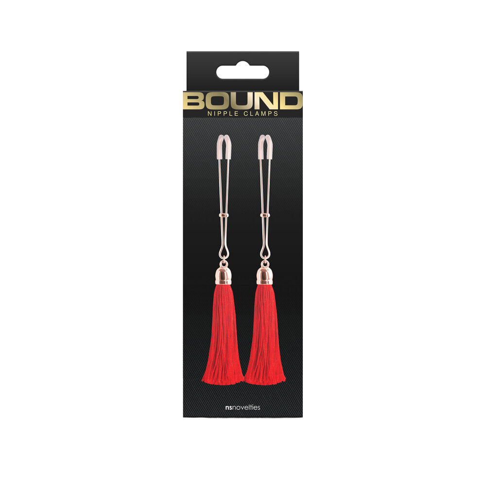 Bound Nipple Clamps Red Tassel