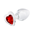 Crystal Desires Glass Heart Medium Butt Plug