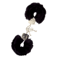 Furry Metal Handcuffs Black