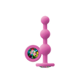 Glams Pink Ripple Anal Plug Rainbow Gem