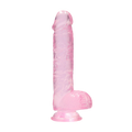 RealRock 6 Inch Pink Realistic Crystal Clear Dildo
