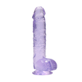 RealRock 6 Inch Purple Realistic Crystal Clear Dildo