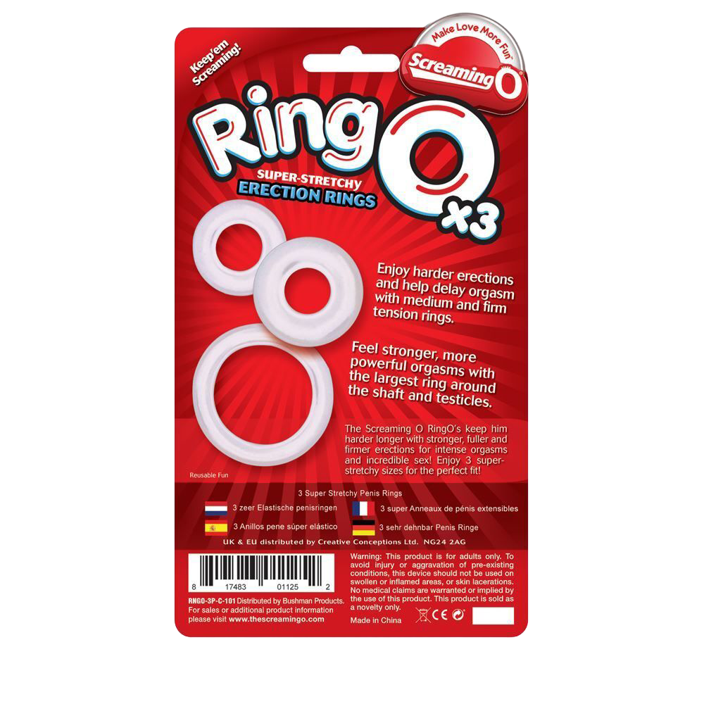 Screaming O RingO x3 Clear Cock Rings