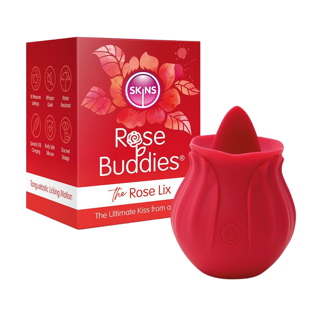 Skins Rose Buddies The Rose Flix Clitoral Massager Red