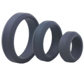 Triple Black Silicone Cock Rings
