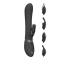 Vive Chou Double Action Interchangeable Rabbit Vibrator Black