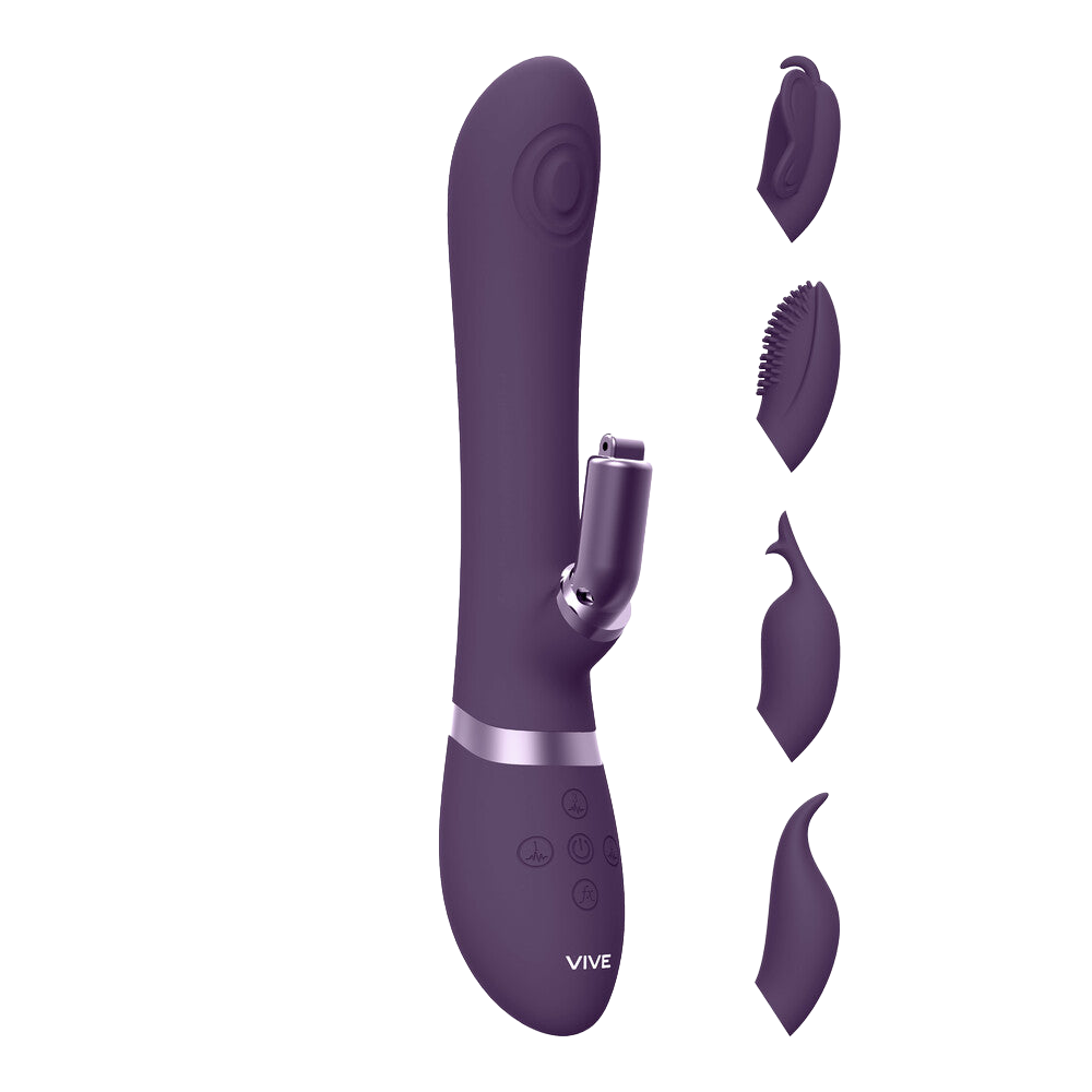 Vive Etsu Interchangeable Rabbit Vibrator Purple
